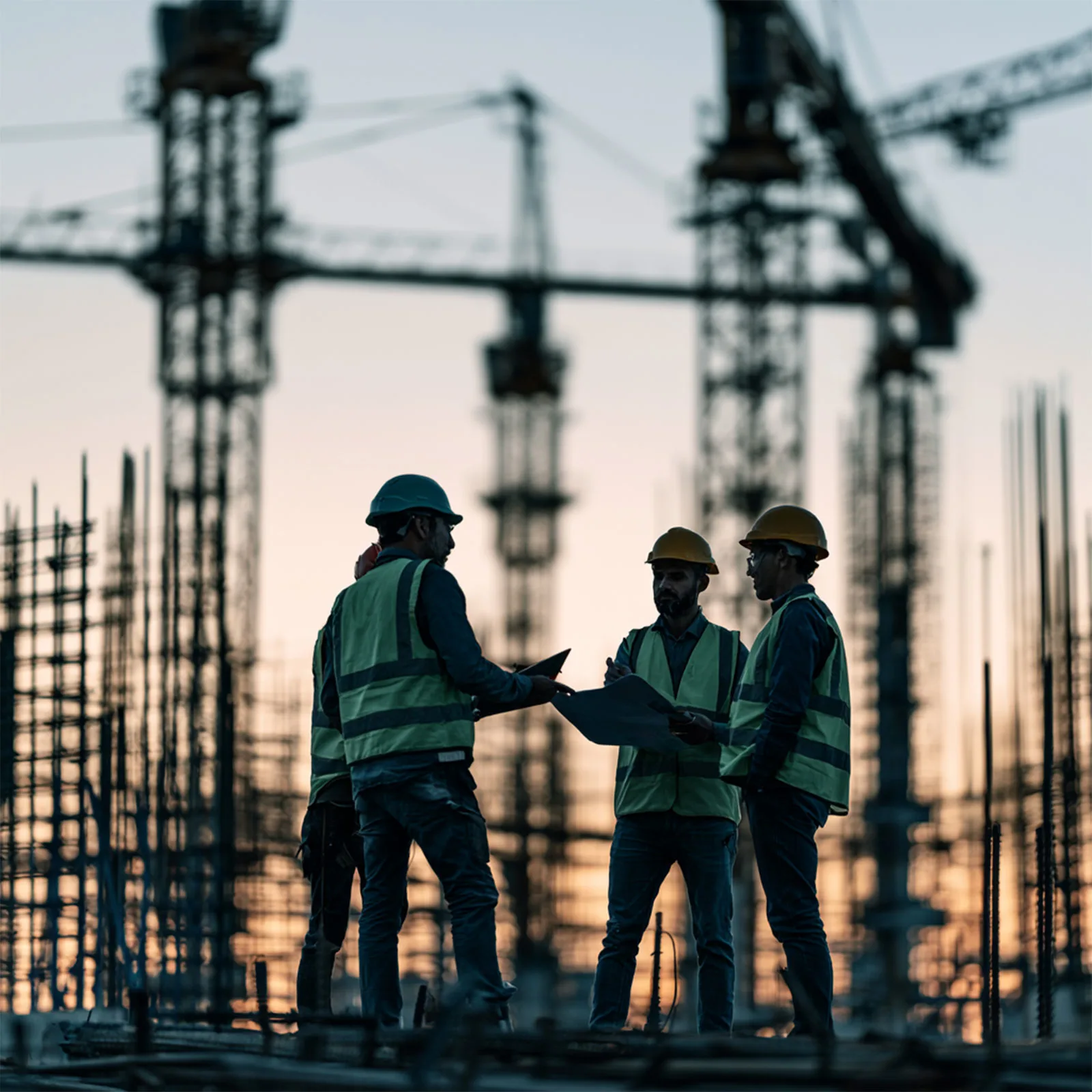 Large-scale commercial construction site